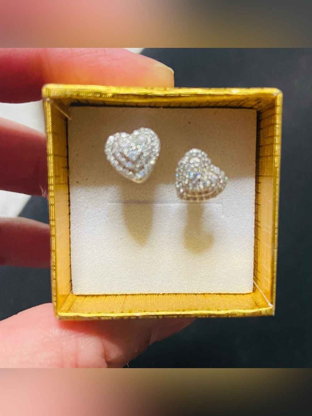 Moissanite 925 Silver Heart Stud Earrings